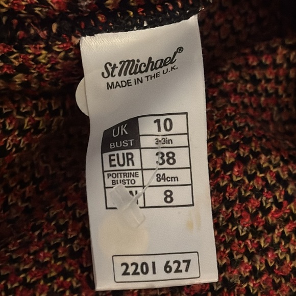 Marks &‎ Spencer ST MICHAEL FROM Red Black Gold Buttons Tweed Blazer size M 6 8 - Picture 11 of 11